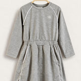 Dress with piping trim - grey