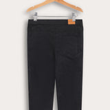 Corduroy tights with button - black