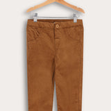 Corduroy tights with button - Camel