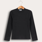Half-Turtleneck Shirt - Black