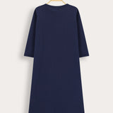 3/4 Sleeve Teddy Bear Nightgown - Blue