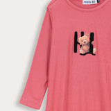3/4 Sleeve Bear Nightgown - Coral