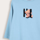 3/4 Sleeve Teddy Bear Nightgown - Black