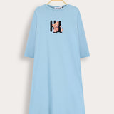 3/4 Sleeve Teddy Bear Nightgown - Black