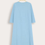 3/4 Sleeve Teddy Bear Nightgown - Black