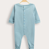 Babygrow with bear patch - blue
