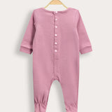 Babygrow with teddy bear patch - pink