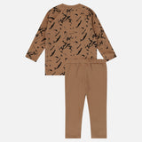 Printed Baby Rib Set - Brown