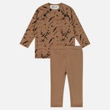 Printed Baby Rib Set - Brown