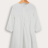 Pleated dress with print - beige