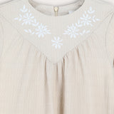 Pleated dress with print - beige