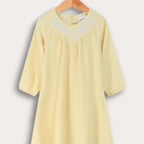Ruched dress with print - yellow