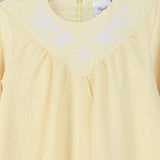 Ruched dress with print - yellow