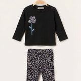 Leopard Print Baby Set - Blue