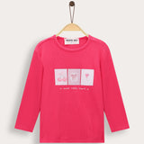 Ribbed T-shirt with print - Pink