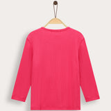 Ribbed T-shirt with print - Pink