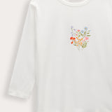 Ribbed top with print - white