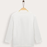 Ribbed top with print - white
