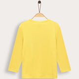 Ribbed T-shirt with print - yellow