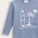 Rivet shirt with print - blue