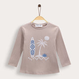 Rivet shirt with print - beige