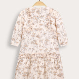 Dress with a colorful floral print - beige