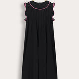 Pleated gown - black