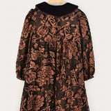 Fur Collar Dress - Purple