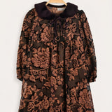 Fur Collar Dress - Purple