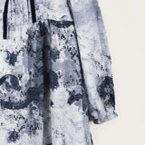 Fur collar dress - blue