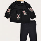 Floral embroidery set - black
