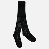 Leaf pattern tights - black