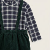 Baby Corduroy Set + Printed T-shirt - Green