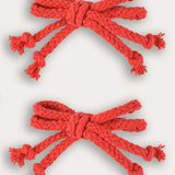 Pair of mini braided hairpins - red