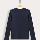 Ribbed school shirt - Navy