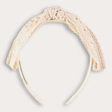 Lace Bow Tie - Beige