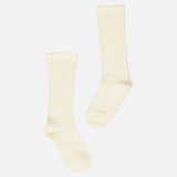 Lace Knee-High Socks - Beige