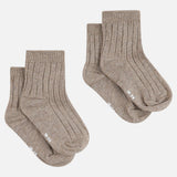 Pastel Rib Socks Pair - Brown