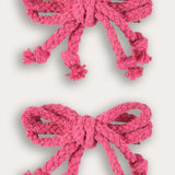 Pair of mini braided hairpins - pink