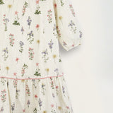 Floral dress with a button - pink
