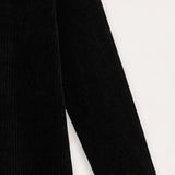 Rib Velvet Hooded Tunic Dress - Black