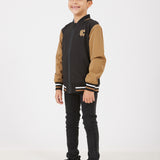 Sporty jacket with lining - black
