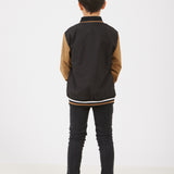 Sporty jacket with lining - black