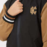 Sporty jacket with lining - black