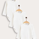 Long Sleeve Bodysuit Trio - Cream