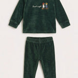 Pajama set with doll print - Unisex - Green