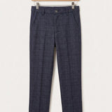 Stretch Plaid Pants - Blue