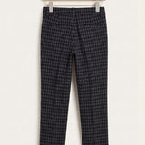Stretchy plaid pants - blue
