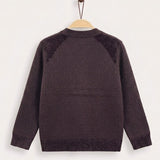 Knitted Mix Cardigan - Brown