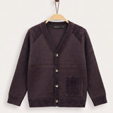 Knitted Mix Cardigan - Brown